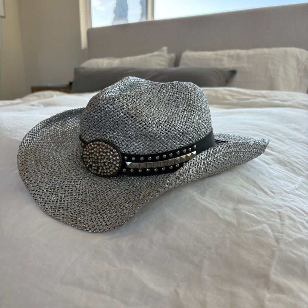 Peter Grimm Silver Women's Cowboy Hat with Studded Band